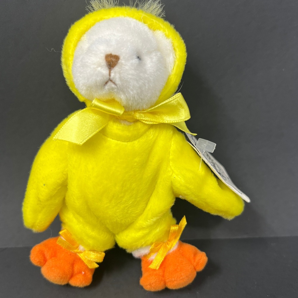Ganz Wee Bear Village 5 Inch Yellow Easter Chick Costume Teddy Bear HE2167 1995